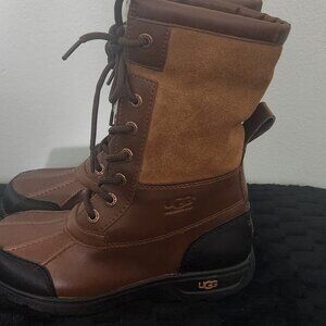 Ugg Butte II Big Kids Winter Weather Brown & Black Boots Size Us 2